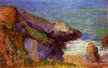 Поль Гоген Скалы на бретонском побережье-1888